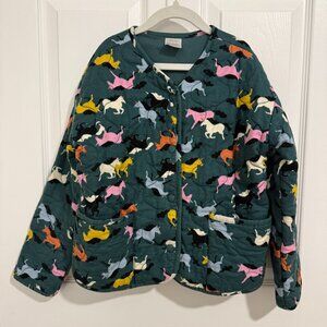 Hanna Andersson Quilted Flannel Unicorn Jacket, size 8 years